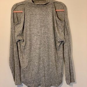 Mock Neck Cold Shoulder Sweater